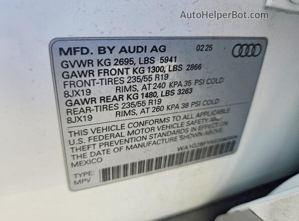 WA1G2BFY5S2060004 2025 AUDI Q5 Белый 