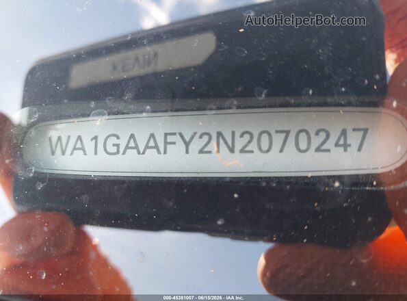 WA1GAAFY2N2070247 2022 AUDI Q5 Silver Вид щитка приладів