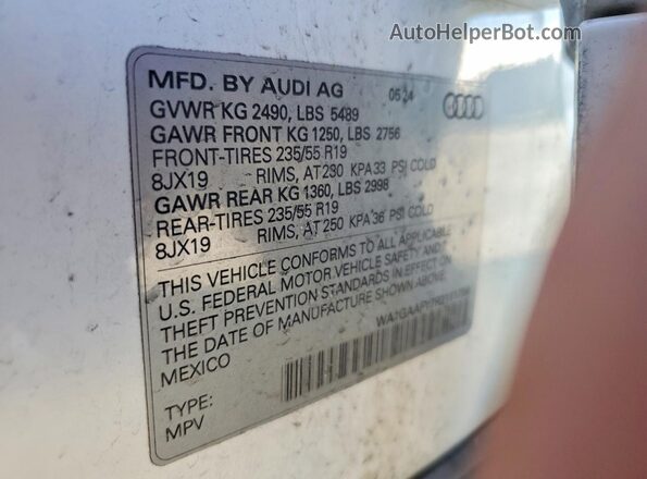 WA1GAAFY7R2111798 2024 AUDI Q5 Белый Вид подкапотного пространства