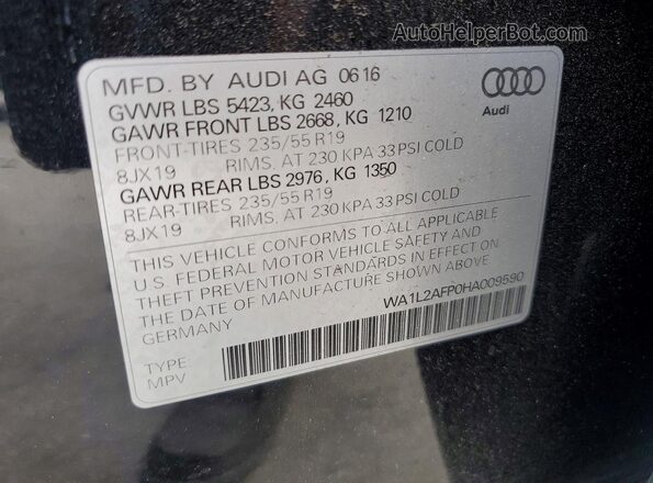 WA1L2AFP0HA009590 2017 AUDI Q5 Black Սալոնի 360 աստիճան տեսք