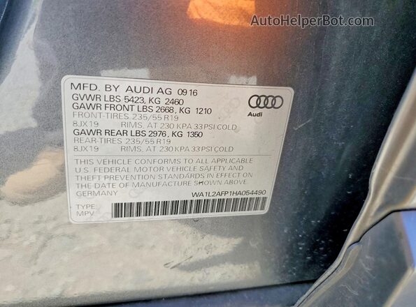 WA1L2AFP1HA054490 2017 AUDI Q5 Gray 