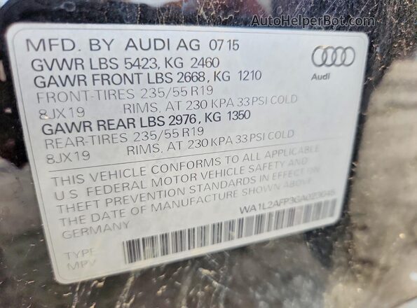 WA1L2AFP3GA023045 2016 AUDI Q5 Black 