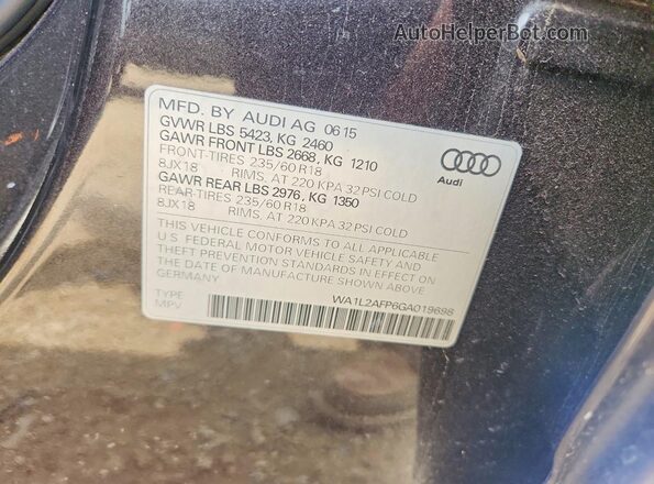 WA1L2AFP6GA019698 2016 AUDI Q5 Black Vista del compartimento del motor