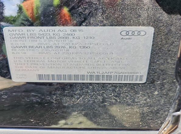 WA1L2AFP7GA039961 2016 AUDI Q5 Black 