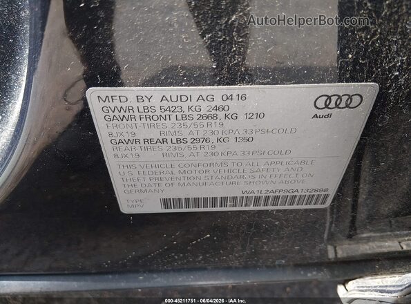 WA1L2AFP9GA132898 2016 AUDI Q5 Black Շարժիչի բաժամունքի տեսք