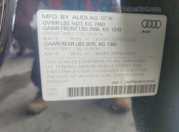 WA1L2AFP9HA033094 2017 AUDI Q5 Blue 