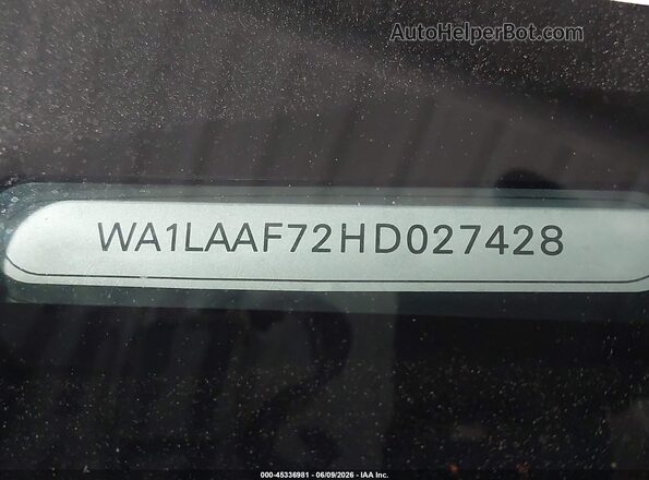 WA1LAAF72HD027428 2017 AUDI Q7 Black ძრავის განყოფილების ხედი