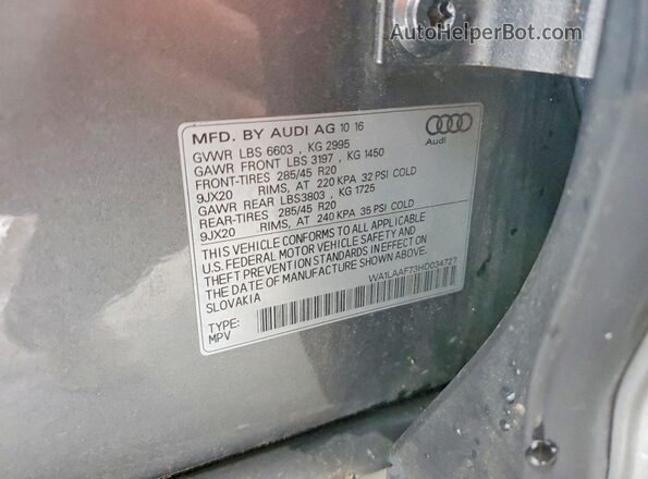 WA1LAAF73HD034727 2017 AUDI Q7 Charcoal Вид підкапотного простору
