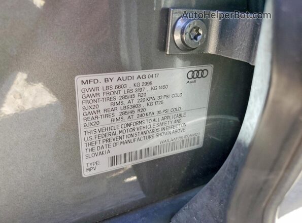 WA1LAAF75HD054820 2017 AUDI Q7 Серый 