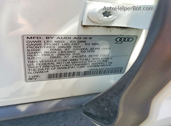 WA1LAAF76HD025889 2017 AUDI Q7 Белый 