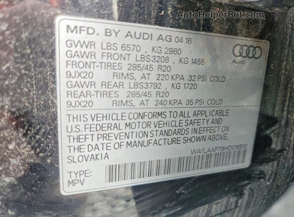 WA1LAAF79HD016510 2017 AUDI Q7 Black 