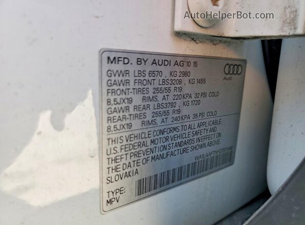 WA1LAAF7XHD001546 2017 AUDI Q7 White Vista interior de 360 grados