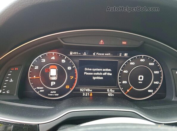 WA1LAAF7XJD017042 2018 AUDI Q7 Black Вид щитка приладів