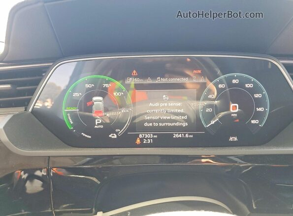 WA1LAAGE4KB005916 2019 AUDI E-TRON Gray Instrument cluster view