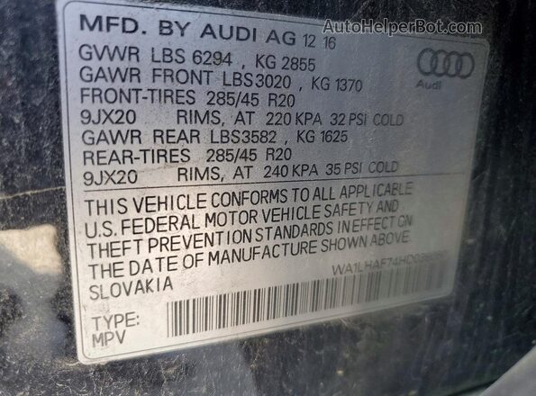 WA1LHAF74HD039060 2017 AUDI Q7 Black Widok wnętrza 360 stopni