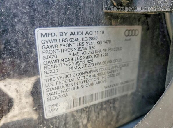 WA1LXAF70LD001353 2020 AUDI Q7 Черный Панорамный вид салона 360°