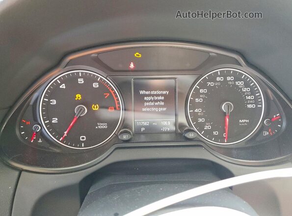 WA1M2AFP1HA053649 2017 AUDI Q5 White Instrument cluster view