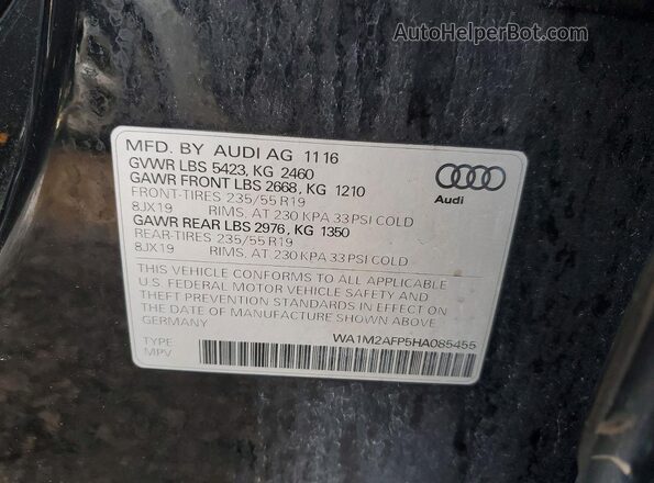 WA1M2AFP5HA085455 2017 AUDI Q5 Черный 