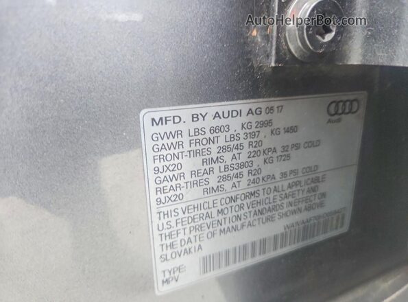 WA1VAAF70HD058427 2017 AUDI Q7 Gray 