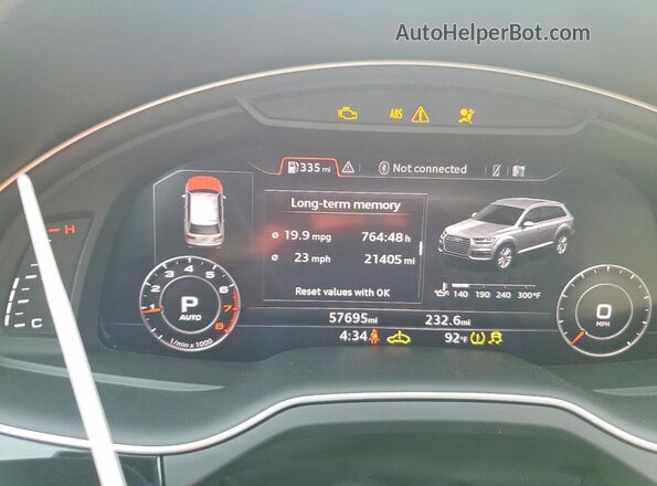 WA1VAAF78JD037542 2018 AUDI Q7 Бежевый Вид щитка приборов