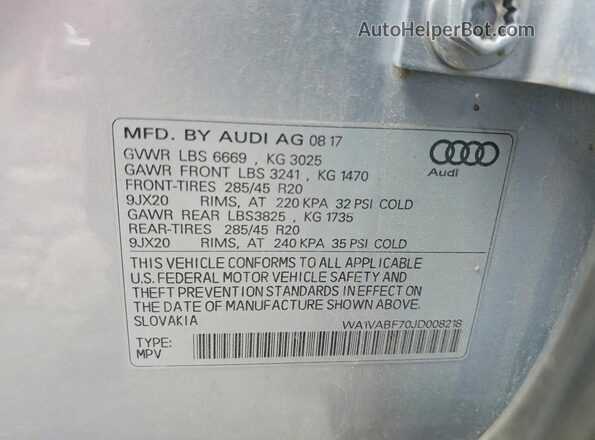 WA1VABF70JD008218 2018 AUDI Q7 Silver 