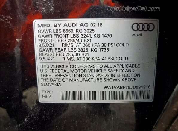 WA1VABF75JD031316 2018 AUDI Q7 Black Սալոնի 360 աստիճան տեսք