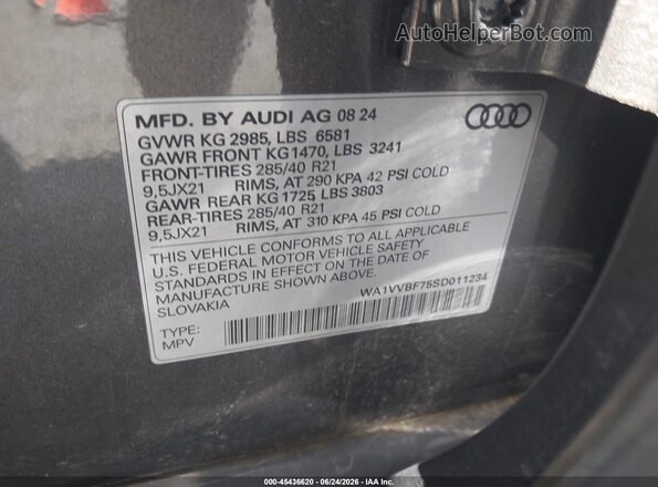 WA1VVBF75SD011234 2025 AUDI Q7 Gray ძრავის განყოფილების ხედი