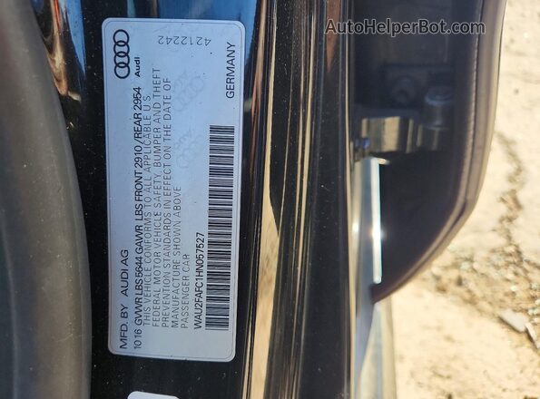 WAU2FAFC1HN057527 2017 AUDI S7 Black Вид наклейки з VIN-кодом