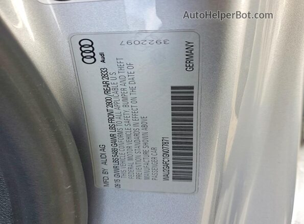 WAU2GAFC1GN077871 2016 AUDI A7 Silver 