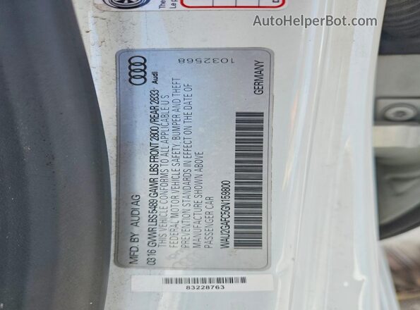 WAU2GAFC5GN159800 2016 AUDI A7 White 