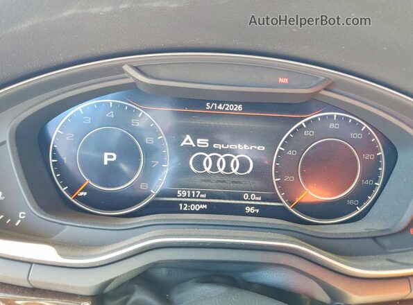 WAU2NGF5XJN004399 2018 AUDI A5 Бордовый Вид щитка приборов