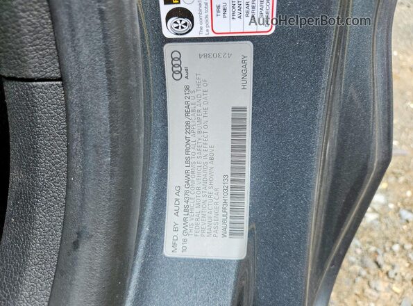 WAU6ULFF3H1032133 2017 AUDI A3 Gray Вид підкапотного простору