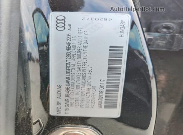 WAUA7GFF3G1061817 2016 AUDI A3 Black Вид підкапотного простору