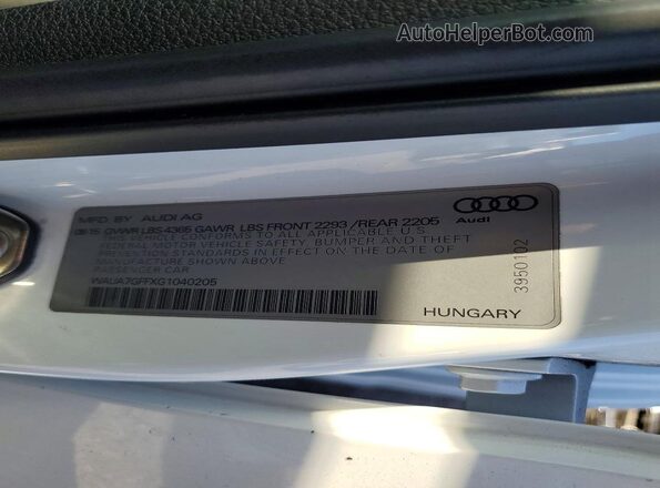 WAUA7GFFXG1040205 2016 AUDI A3 Белый Вид подкапотного пространства