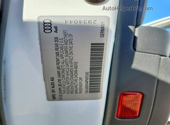 WAUABAF44PN001242 2023 AUDI OTHER White Vista de la etiqueta del VIN