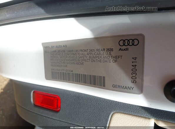 WAUABAF47PA037434 2023 AUDI A4 White Вид підкапотного простору