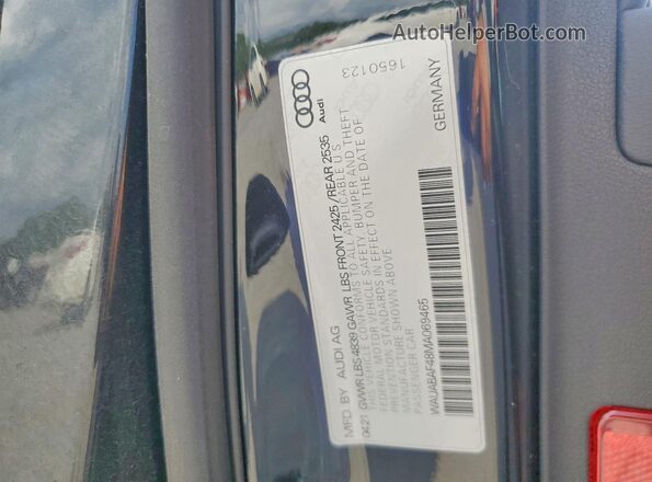 WAUABAF48MA069465 2021 AUDI A4 Black ძრავის განყოფილების ხედი