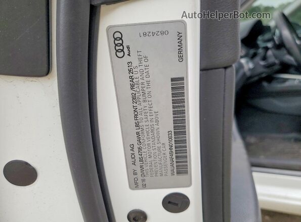 WAUANAF45HN010833 2017 AUDI OTHER Белый Вид подкапотного пространства