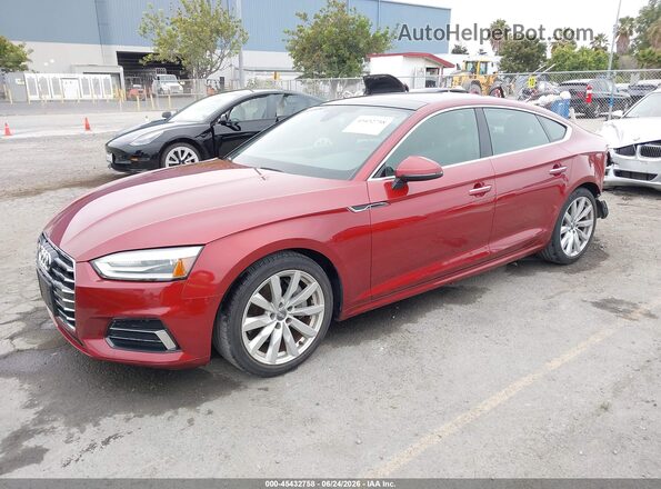WAUANCF50JA046317 2018 AUDI A5 Red წინა მარცხენა ხედი სამი მეოთხედიდან