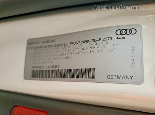 WAUANCF51LA007884 2020 AUDI A5 White Շարժիչի բաժամունքի տեսք