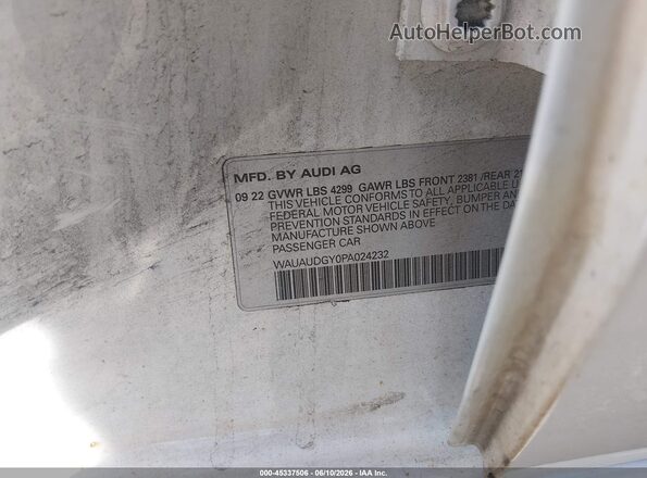 WAUAUDGY0PA024232 2023 AUDI A3 Белый Вид подкапотного пространства