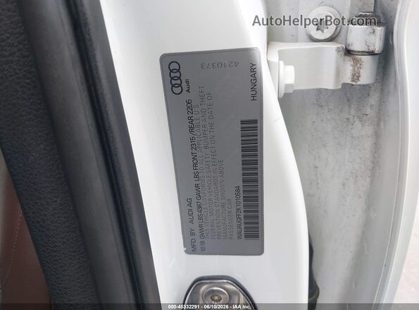 WAUAUGFF2K1010584 2019 AUDI A3 White Շարժիչի բաժամունքի տեսք
