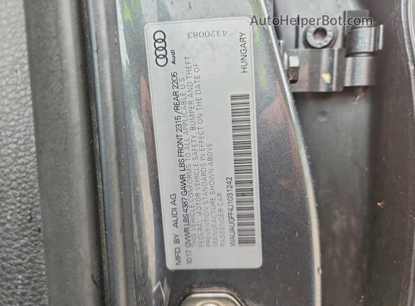 WAUAUGFF4J1031242 2018 AUDI A3 Gray Շարժիչի բաժամունքի տեսք