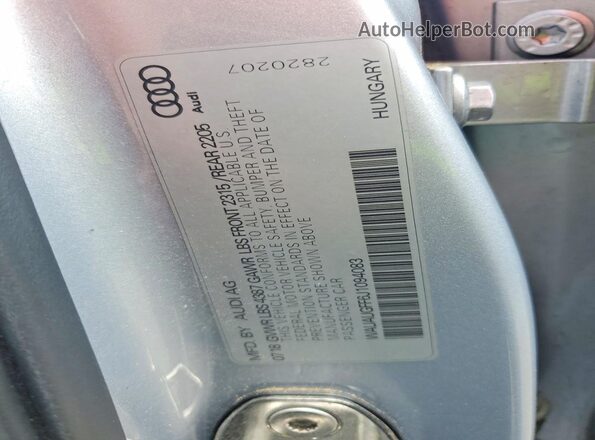 WAUAUGFF6J1094083 2018 AUDI A3 Silver Engine compartment view