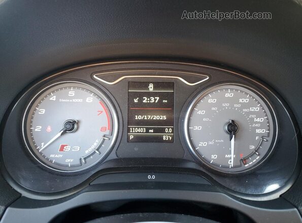 WAUB1GFF2G1059921 2016 AUDI S3 Blue ხელსაწყოთა პანელის ხედი
