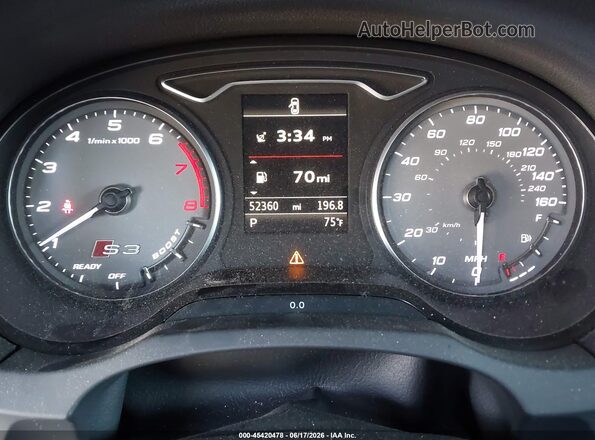 WAUB1GFF3G1038074 2016 AUDI S3 Black Вид задніх сидінь