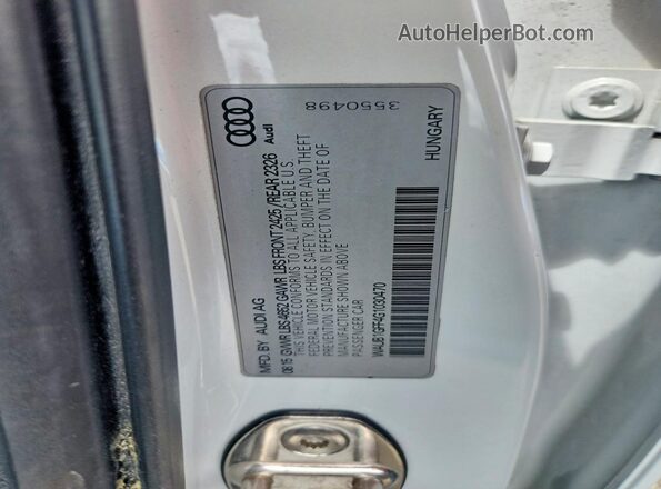 WAUB1GFF4G1030470 2016 AUDI S3 White Вид підкапотного простору