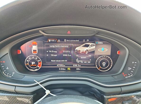 WAUB4CF55JA092409 2018 AUDI S5 White Սարքավորումների վահանակի տեսք