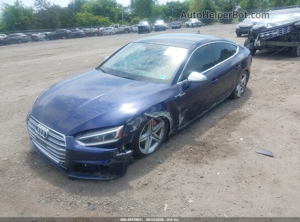 WAUB4CF59JA011802 2018 AUDI S5 Blue Առջևի ձախ երեք քառորդ տեսարան