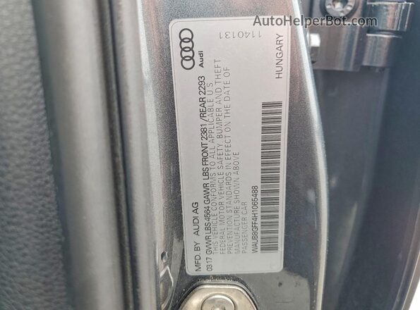 WAUB8GFF4H1065488 2017 AUDI A3 Серый Вид подкапотного пространства